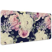 Podkładki na biurko - Podkładka na biurko Białe róże retro 100x50 cm - miniaturka - grafika 1