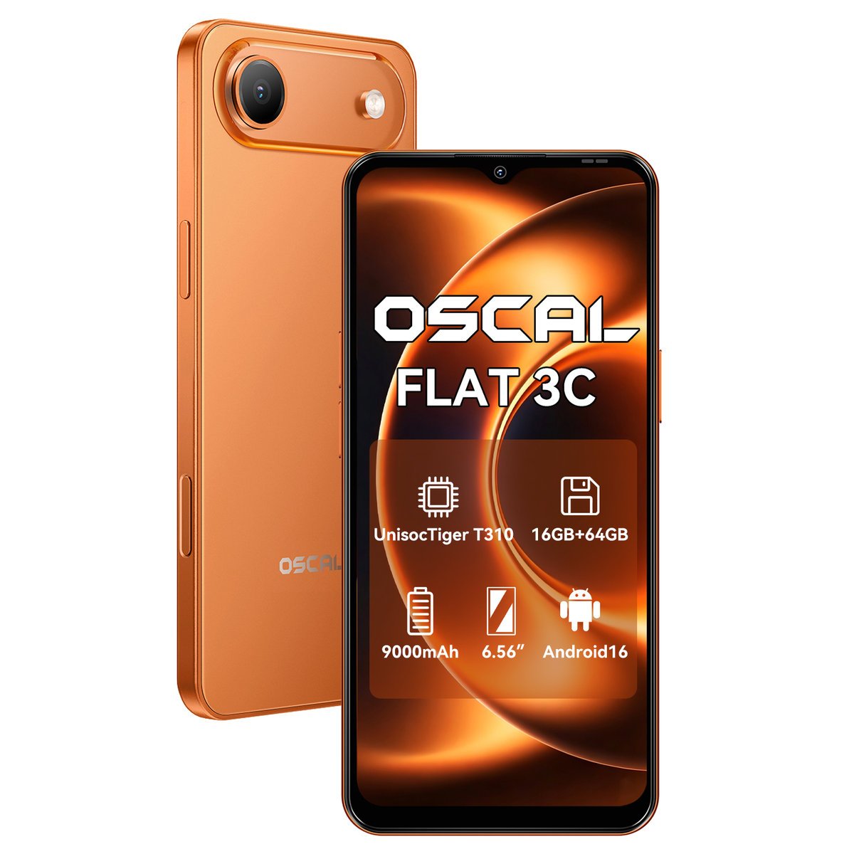 OSCAL FLAT 3C 4GB/64GB Pomarańczowy