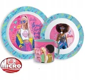 Zestawy naczyń dla dzieci - BARBIE zestaw śniadaniowy talerz miska kubek 265ml - miniaturka - grafika 1