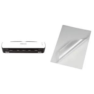 Fellowes Sola 5745601 Laminator, Biały/Czarny, A4 & Hama folia do laminowania na gorąco (A4, 80µ, 100 sztuk, 21,6 x 30,3 cm) przezroczysta - Laminatory - miniaturka - grafika 1