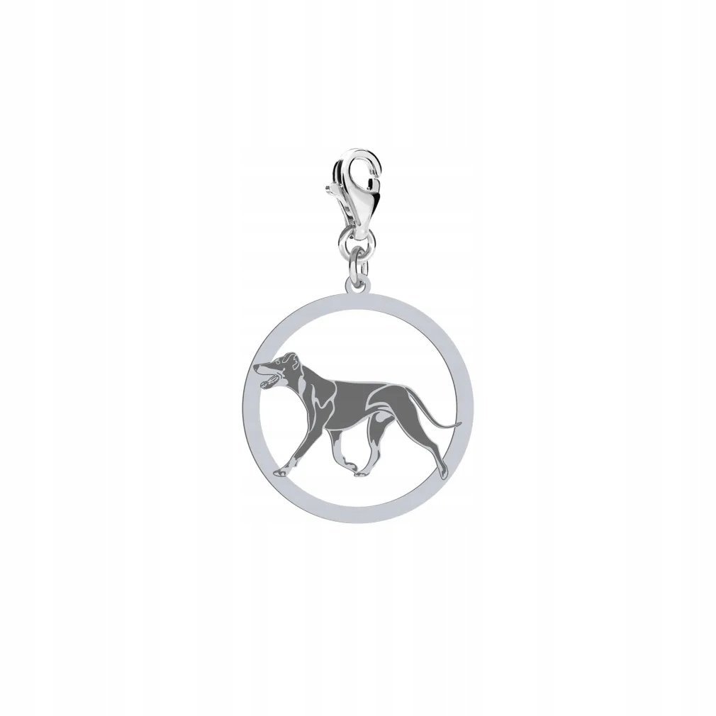 Charms Srebrny z psem Manchester Terrier 925 Biżuteria Prezent DEDYKACJA