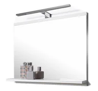 Lustra - DOMTECH Białe lustro z półką i lampą led łazienka wiszące TE-1BST-CQMM - miniaturka - grafika 1
