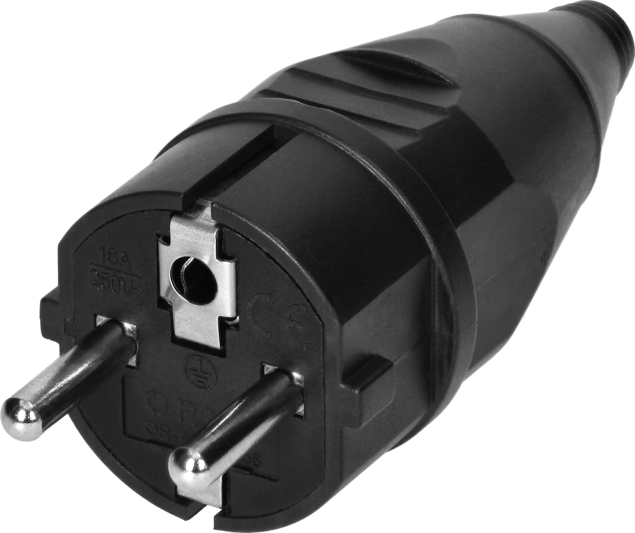 Orno Wtyczka warsztatowa 2P+Z Uni-Schuko, czarna, 24 szt.
