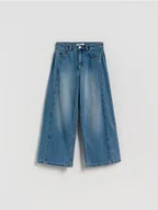 Spodnie i spodenki dla dziewczynek - Reserved - Jeansy super wide leg - niebieski - miniaturka - grafika 1
