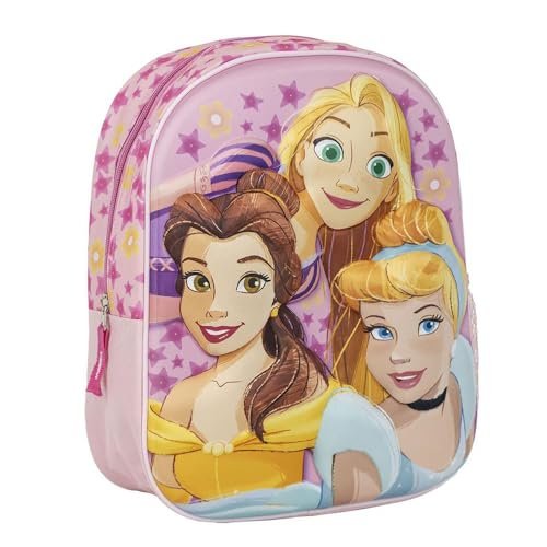CERDÁ LIFE'S LITTLE MOMENTS 3D Princess, plecak dziecięcy Disneya księżniczki unisex, różowy, mały, Różowy kolor, S