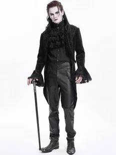 płaszcz męski DEVIL FASHION - BLACK VICTORIAN GOTHIC -S - Płaszcze męskie - miniaturka - grafika 1