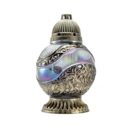 Lampiony i znicze - Znicz szklany W 27 33,5 cm złoty - miniaturka - grafika 1