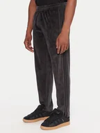 Spodnie sportowe męskie - adidas Spodnie dresowe SST adicolor Velour JW8377 Czarny Regular Fit - miniaturka - grafika 1
