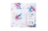 Otulacze - Poofi Poofi - Otulacz bambusowy Ocean 120 x 120cm, hibiskusy - miniaturka - grafika 1
