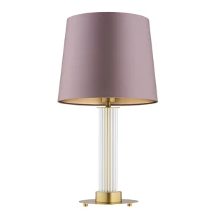 Lampa stołowa HAMPTON E27 - mosiądz szczotkowany/różowy - Lampy stojące - miniaturka - grafika 1