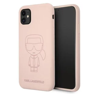 Karl Lagerfeld Silicone Ikonik Outline - Etui iPhone 11 różowy - Etui i futerały do telefonów - miniaturka - grafika 1
