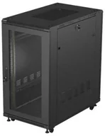 Szafy rack - SZAFA INSTALACYJNA RACK STOJĄCA 19" 22U 600X1000 CZARNA DRZWI PERFOROWANE LANBERG FLAT PACK - miniaturka - grafika 1