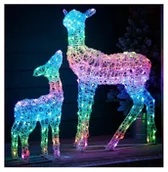 Ozdoby bożonarodzeniowe - Dekoracja świąteczna LED rodzina reniferów matka i dziecko renifer - miniaturka - grafika 1