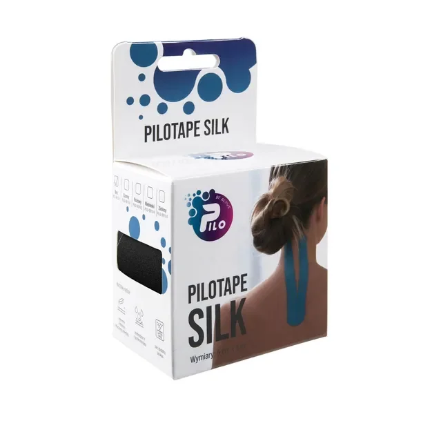 Taśma Tejpy Do Kinesiotapingu Pilotape Silk Czarna 5 Cmx5 M Wodoodporna