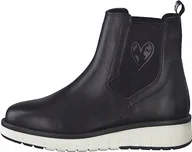 Botki damskie - MARCO TOZZI DAMSKIE BOTKI WSUWANE CZARNE 40 1ŻDI - miniaturka - grafika 1