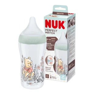 NUK Perfect Match Kubuś Puchatek Antykolkowa butelka dla niemowląt 3m+ z silikonowym smoczkiem M 260ml - Butelki dla niemowląt NUK Perfect Match Kubuś Puchatek Antykolkowa butelka dla niemowląt 3m+ z silikonowym smoczkiem M 260ml - Butelki dla niemowląt - miniaturka - grafika 1