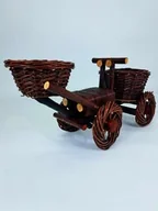 Pozostałe ozdoby ogrodowe - Koparka z wikliny z doniczkami ciemna mała 58x25x30 cm - miniaturka - grafika 1