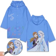 Płaszcze damskie - Kraina Lodu Anna i Elsa Dziewczęcy płaszcz przeciwdeszczowy z kapturem, pelerynka dla dziewczynki 4-5 lat 104-110 cm - miniaturka - grafika 1