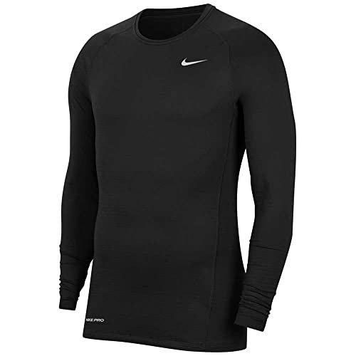 Nike M NP Top Warm LS Crew, Długi sweter Męski, Black/White, XL