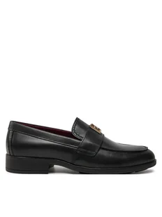 Tommy Hilfiger Lordsy Th Leather Classic Loafer FW0FW07961 Czarny - Półbuty damskie - miniaturka - grafika 1