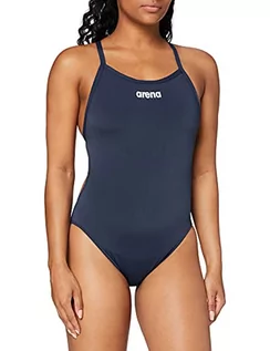 Stroje kąpielowe - Arena Solid Light Tech High Jednoczęściowy strój kąpielowy Kobiety, navy-white DE 38 US 34 2020 Stroje kąpielowe 2A243-75-38 - grafika 1