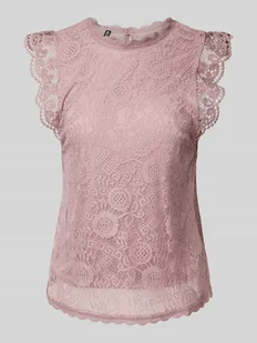 Top o kroju regular fit z koronkowym obszyciem model ‘COLLINE’ - Koszulki i topy damskie - miniaturka - grafika 1