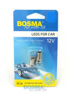 Żarówka LED 12V BA9s NIEBIESKA 2SZT 2977 - Żarówki samochodowe - miniaturka - grafika 1
