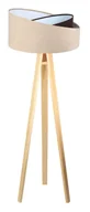 Lampy stojące - Beżowo-sosnowa skandynawska lampa stojąca trójnóg - S026 S8-E33 - miniaturka - grafika 1