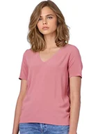 Koszulki i topy damskie - ONLY Onlmerle V-neck Ss Dnm Tee T-Shirt damski, mauvewood, S - miniaturka - grafika 1