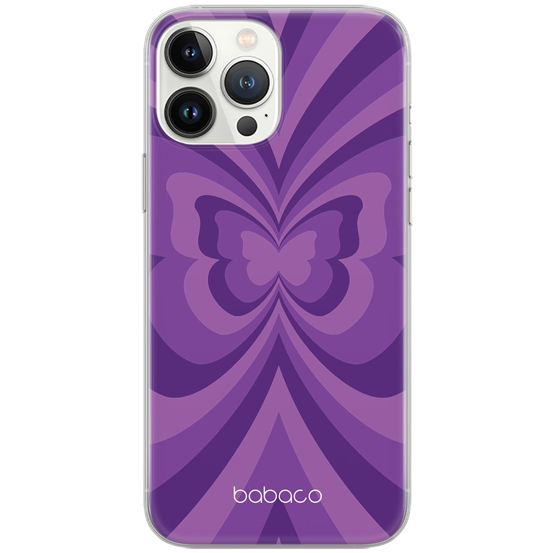 Etui do Apple IPHONE 14 Motyle 001 Babaco Nadruk pełny Fioletowy