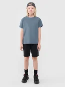 Spodnie i spodenki dla chłopców - 4F Spodenki dresowe chłopięce - czarne 122 (6-7 lat) - miniaturka - grafika 1