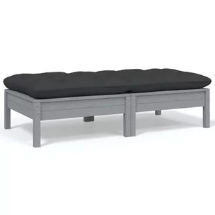 shumee 2 osobowa sofa ogrodowa z poduszkami szara drewno sosnowe - Sofy ogrodowe - miniaturka - grafika 1