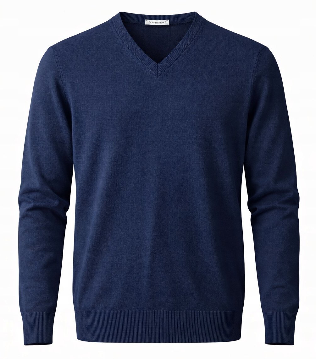 Sweter męski w serek szpic z kaszmiru i wełny merynosów 2XL XXL kaszmirowy 208