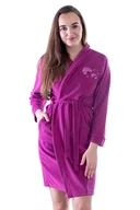 Szlafroki damskie - Szlafrok damski frotte Hannah fioletowy L - miniaturka - grafika 1