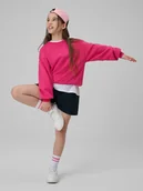 Spodnie i spodenki dla dziewczynek - 4F Spodenki dresowe dziewczęce - granatowe 122 (6-7 lat) - miniaturka - grafika 1