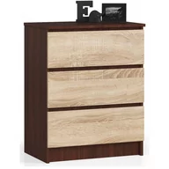 Komody - Akord Fabryka mebli KOMODA K60 3 SZUFLADY WENGE / SONOMA OP0LK-6VENSON3SZ - miniaturka - grafika 1