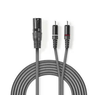 Nedis COTH15200GY15 kabel audio 1,5 m XLR (3-pin) 2 x RCA Szary - Kable - miniaturka - grafika 1
