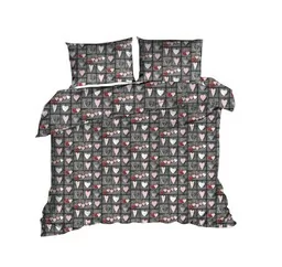 Pościel z kory 200x220 szara serca różowe 617E zamek 825N - Pościel Pościel z kory 200x220 szara serca różowe 617E zamek 825N - Pościel - miniaturka - grafika 1