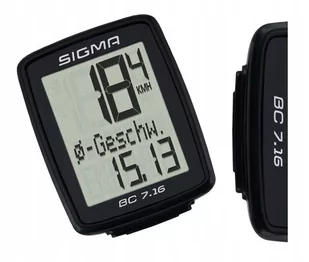 Licznik rowerowy SIGMA BC 7.16 przewodowy czarny - Liczniki rowerowe - miniaturka - grafika 1