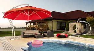 Parasol ogrodowy Litex Garden Ibiza 420 cm szary - Parasole ogrodowe - miniaturka - grafika 5