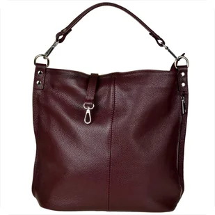 Torebka skórzana XL ciemne bordo - Torebki damskie Torebka skórzana XL ciemne bordo - Torebki damskie - miniaturka - grafika 1