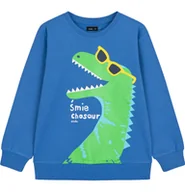 Bluzy dla chłopców - Bluza dla chłopca, z dinozaurem, niebieska 3-8 lat - miniaturka - grafika 1