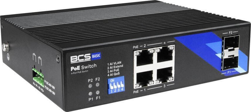 BCS-B-ISP04G-2SFP BCS switch PoE 4 portowy szyna DIN BCS-B-ISP04G-2SFP