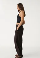 Spodnie damskie - Stradivarius Spodnie baggy z zakładką Brązowy 34 - miniaturka - grafika 1