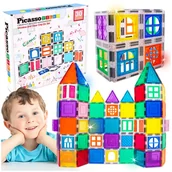 Klocki - Pt30 Klocki Magnetyczne 30W1 Picasso Tiles duże konstrukcyjne - miniaturka - grafika 1