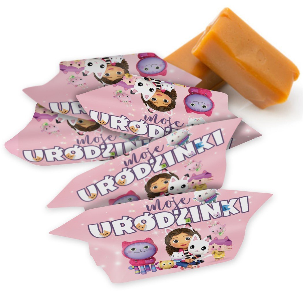 KRÓWKI podziękowanie dla gości upominek słodycze urodziny 1kg 65szt Koci Domek Gabi