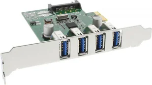 Kontroler InLine PCIe 2.0 x1 - 4x USB 3.0 76661C - Kontrolery - miniaturka - grafika 1