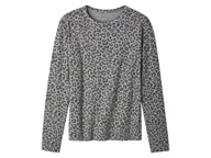 Bluzki damskie - esmara® Koszulka damska z biobawełną z długim rękawem (Czarny/ szary, XS (32/34)) - miniaturka - grafika 1