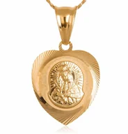 Dewocjonalia - Srebrny Medalik 925 Złocony Matka Boska z Łańcuszkiem Grawer - miniaturka - grafika 1