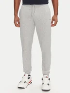 Spodnie sportowe męskie - Tommy Jeans Spodnie dresowe Flag DM0DM20473 Szary Slim Fit - miniaturka - grafika 1